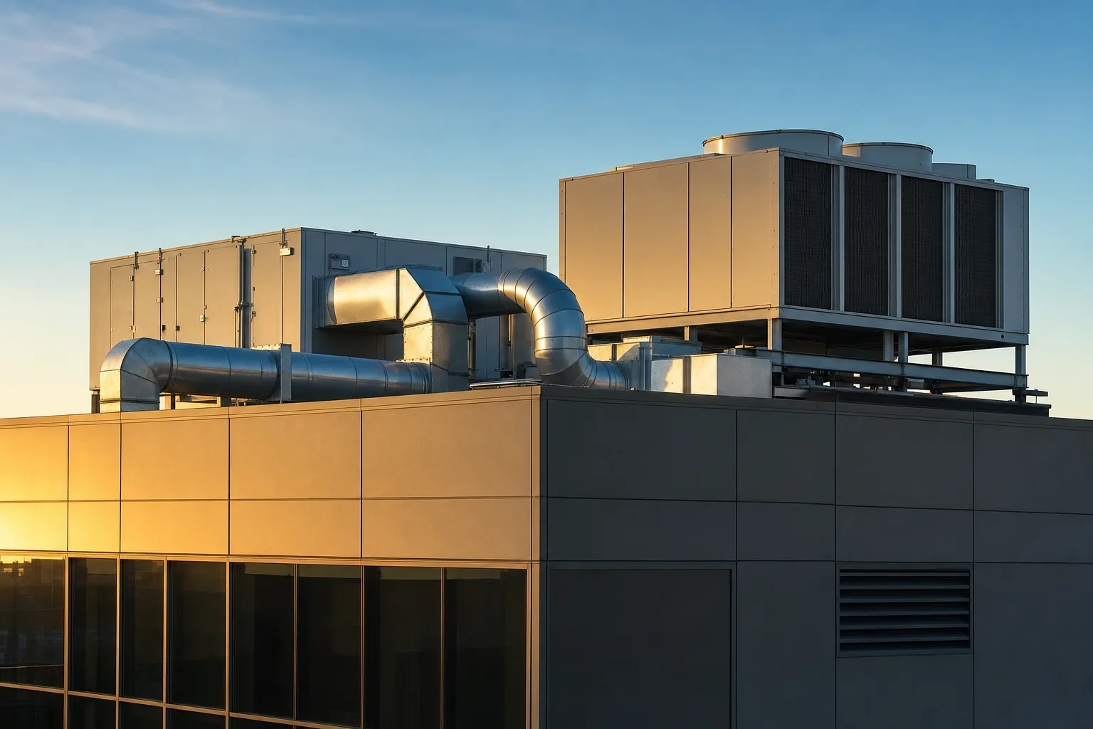 Commercial HVAC mechanical equipment installation