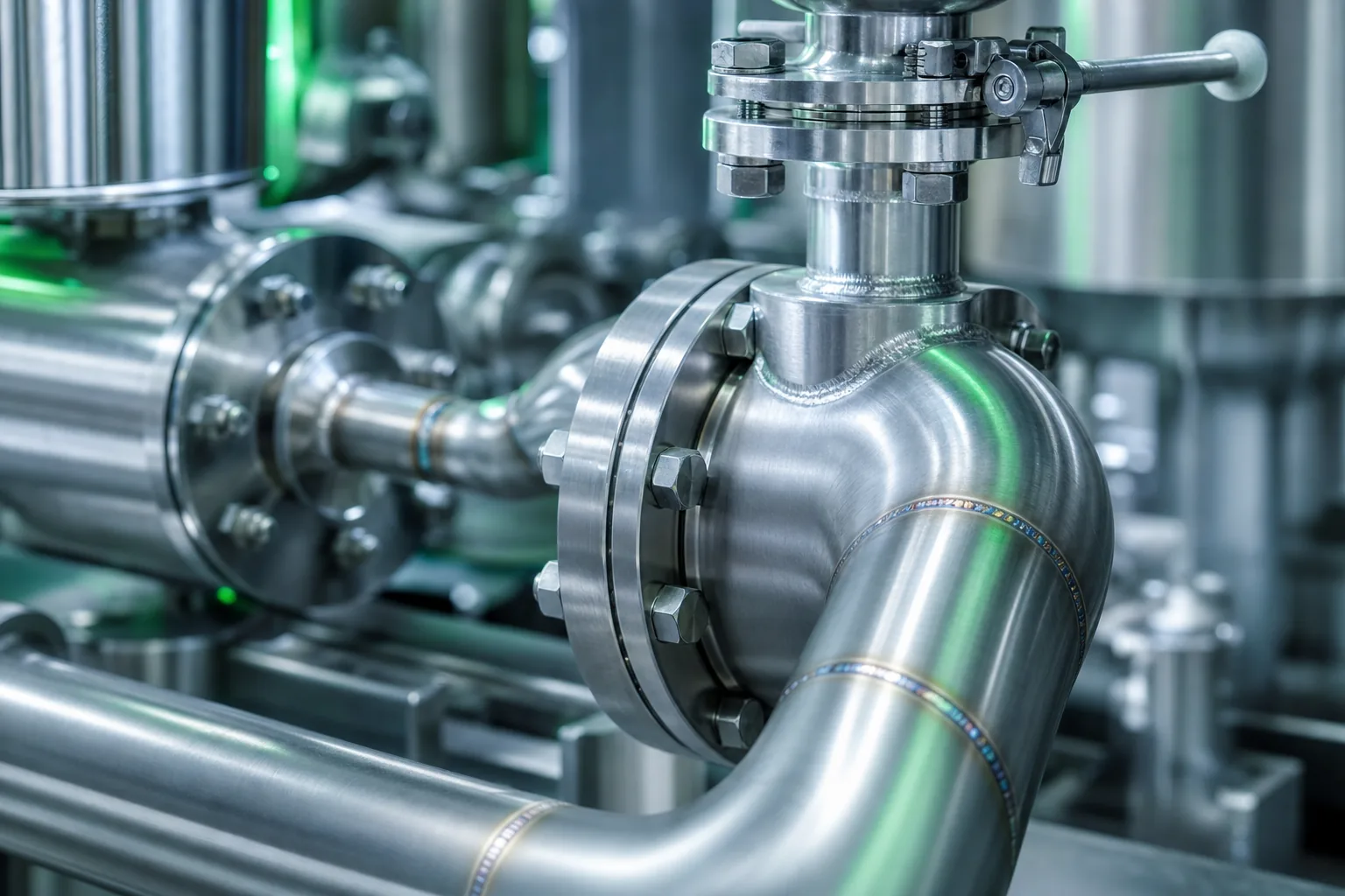 Certified welder fabricating industrial process piping